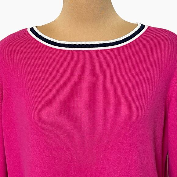 Tommy Hilfiger Sweater Womens XL Pink Pima Cotton Knit Pullover Classic Preppy - Picture 2 of 7
